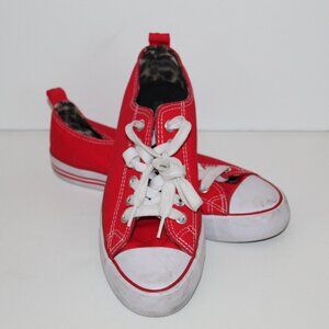 Epicstep Bright Red Sneakers, Women’s Size 10 – Leopard Print Lining